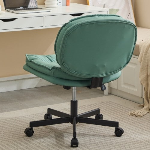 A green vintage office chair sold by WorkZen Interiors